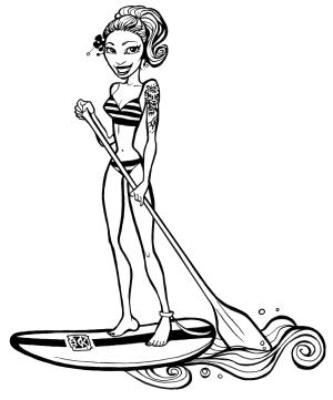 Девушка на сапе рисунок